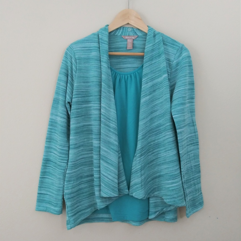 White Stag size M mock layer sweater